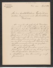 k.k. naturhistorisches Hofmuseum, Intendanzakten 1876-1884 (Hochstetter), Aktenzahl Z.228.c/1883, Seite 1